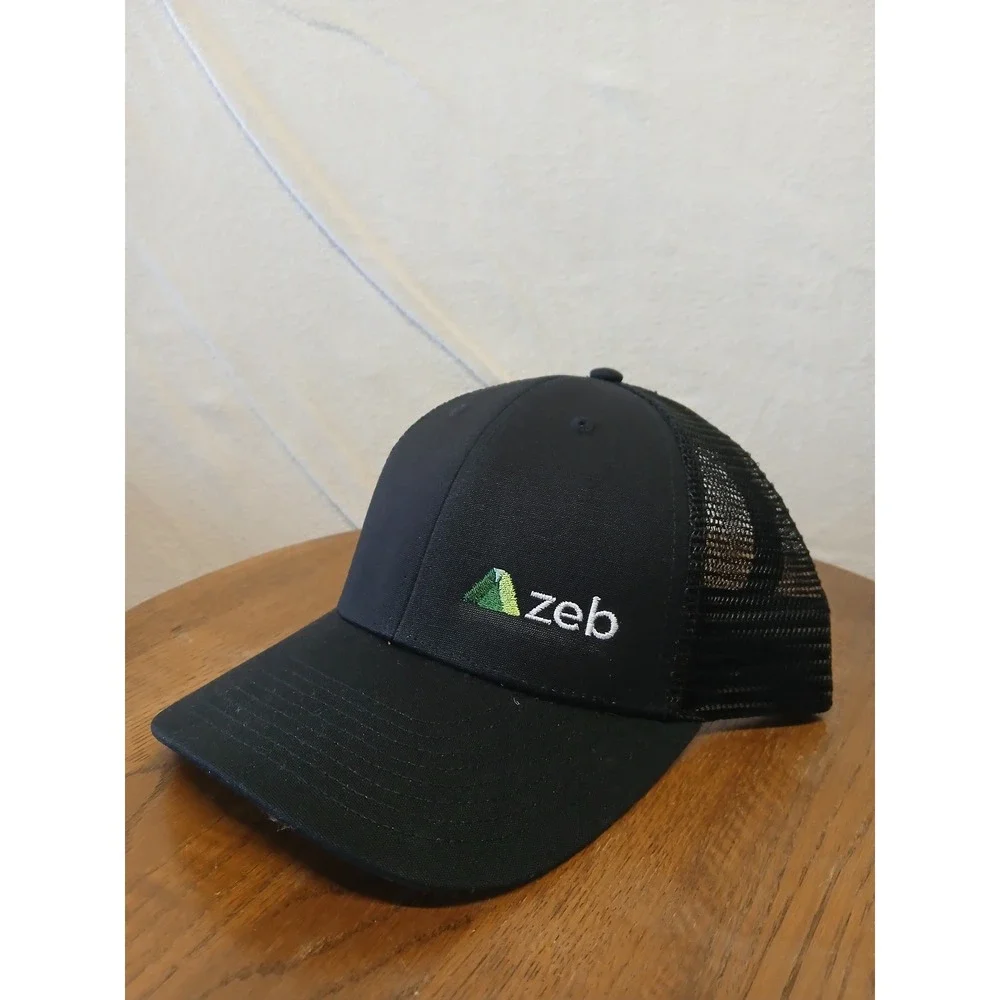 Zeb 5 panel trucker hat patagonia black mesh back NEW